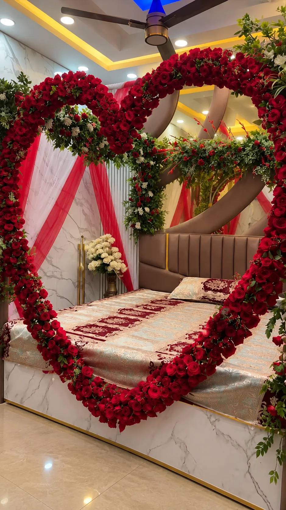 Premium Crimson Heart – Imported Red Rose Bridal Decoration Crimson Heart Imported Rose Bridal Room Decoration