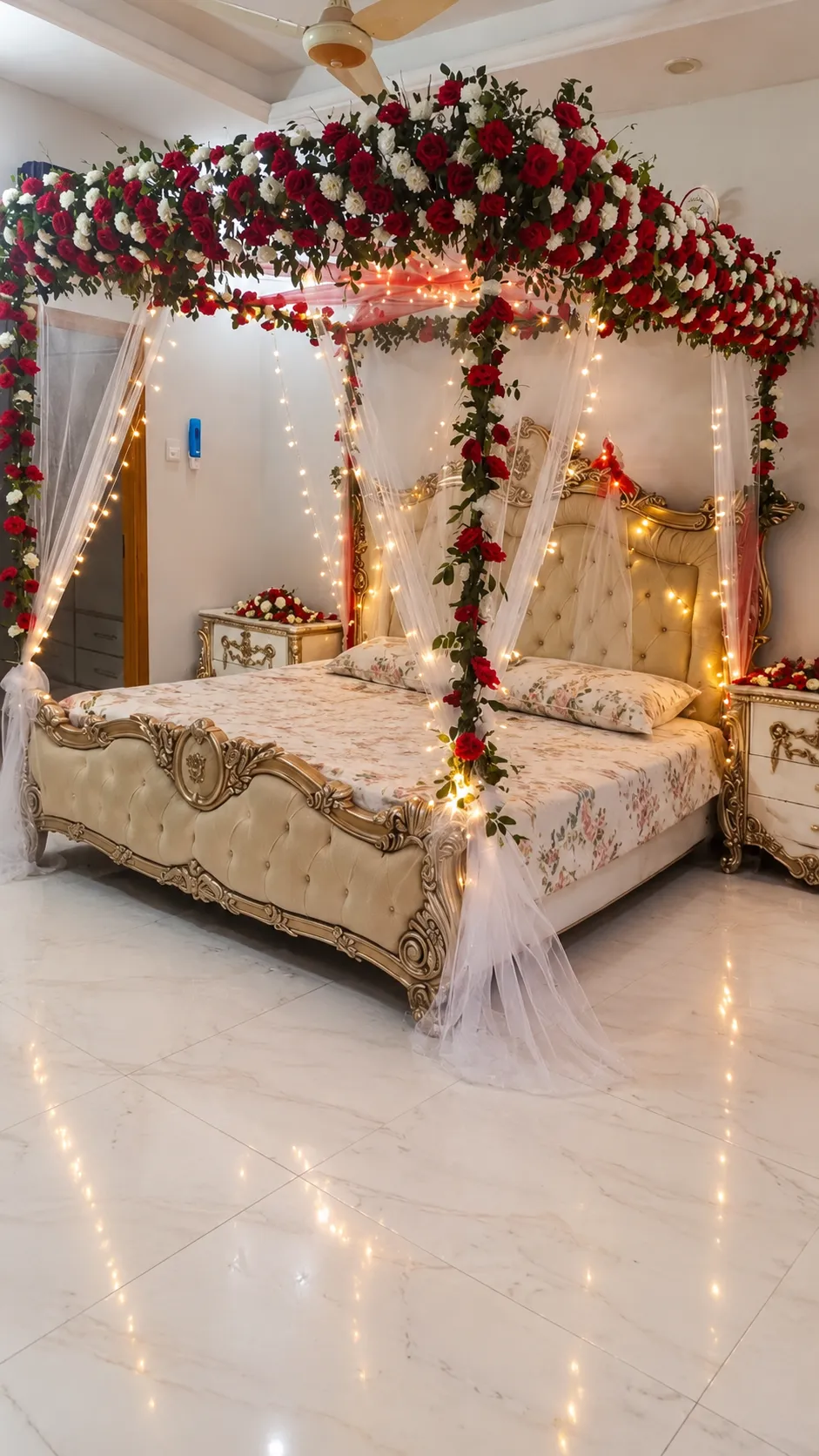 Royal Gold Artificial Floral Canopy with Fresh Greenery Royal Gold Artificial Floral Canopy with Fresh Marjoram