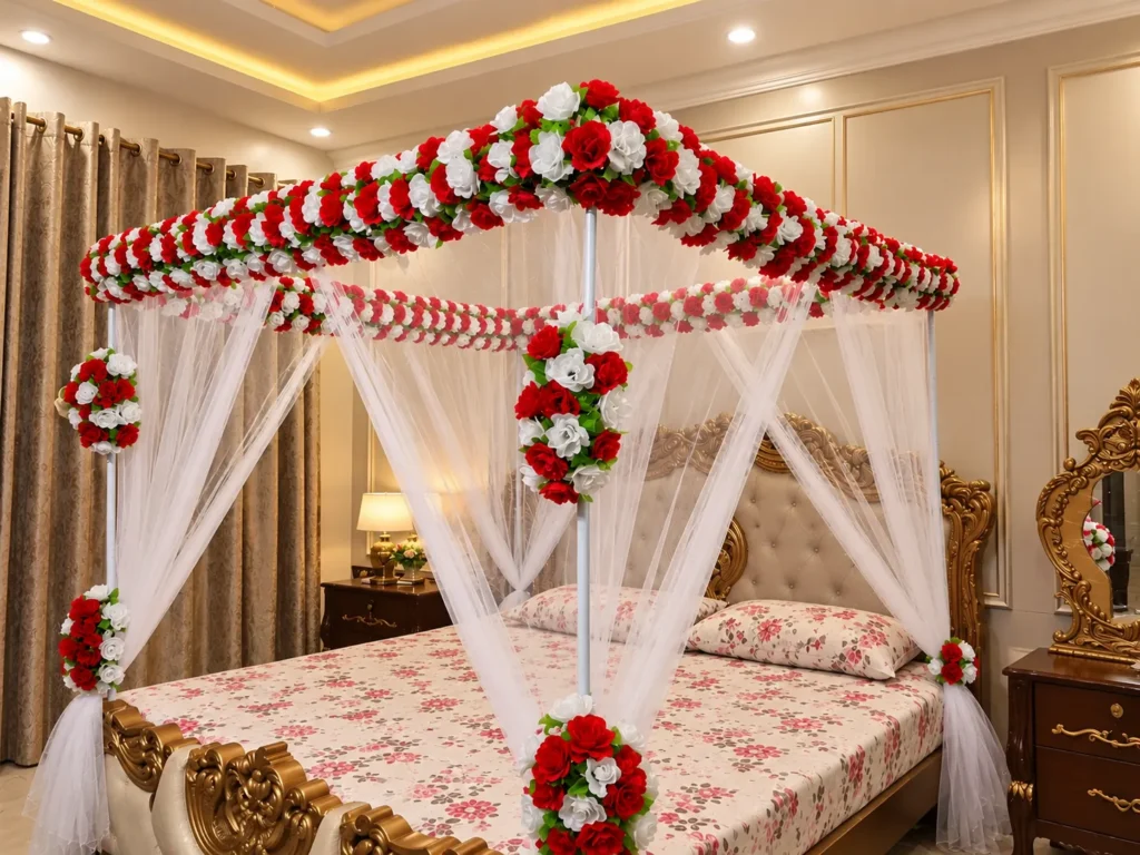 Ruby & Ivory Artificial Floral Canopy – Bridal Masehri